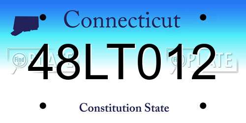 48LT012 Connecticut License Plate