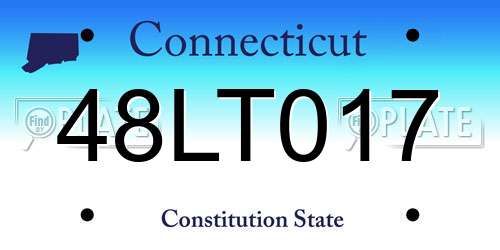 48LT017 Connecticut License Plate