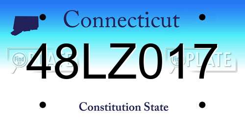48LZ017 Connecticut License Plate