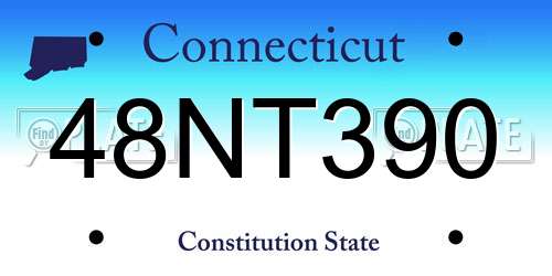 48NT390 Connecticut License Plate