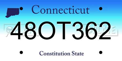 48OT362 Connecticut License Plate