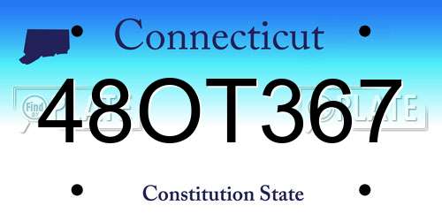 48OT367 Connecticut License Plate