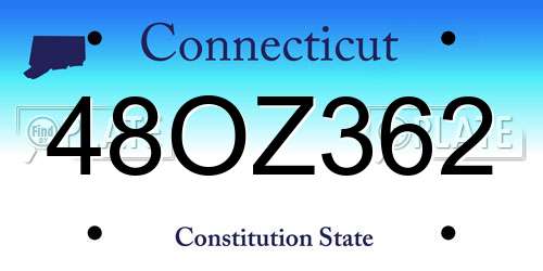 48OZ362 Connecticut License Plate
