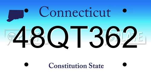 48QT362 Connecticut License Plate