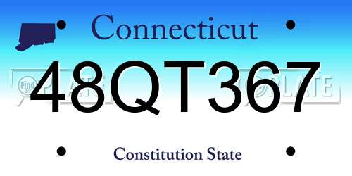 48QT367 Connecticut License Plate