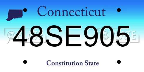 48SE905 Connecticut License Plate