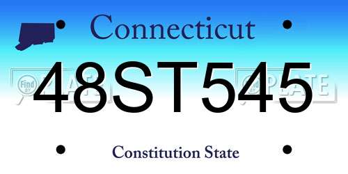 48ST545 Connecticut License Plate