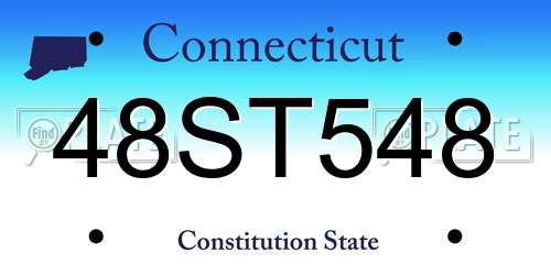 48ST548 Connecticut License Plate