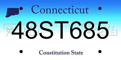 48ST685 Connecticut License Plate