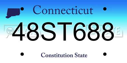 48ST688 Connecticut License Plate