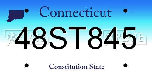 48ST845 Connecticut License Plate