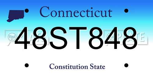 48ST848 Connecticut License Plate