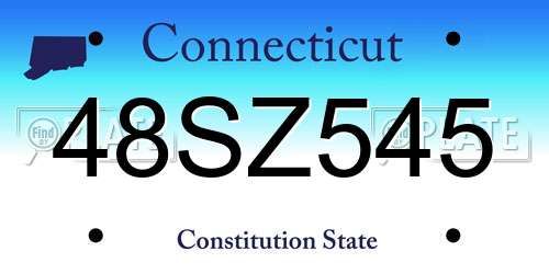 48SZ545 Connecticut License Plate