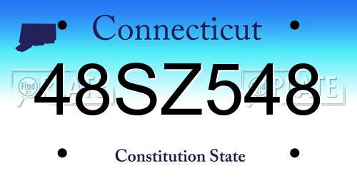 48SZ548 Connecticut License Plate