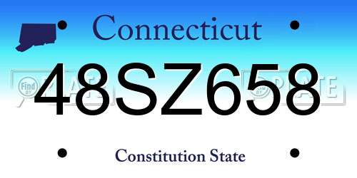 48SZ658 Connecticut License Plate