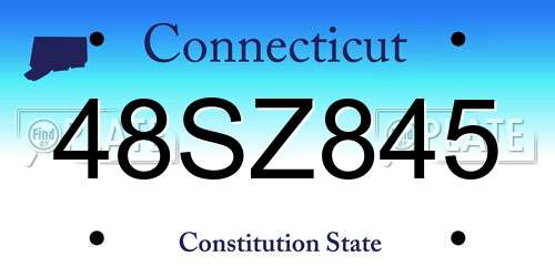 48SZ845 Connecticut License Plate
