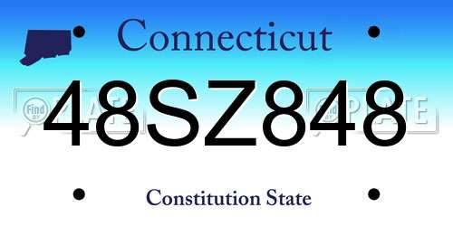 48SZ848 Connecticut License Plate