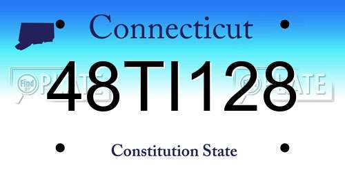 48TI128 Connecticut License Plate