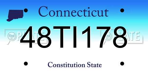 48TI178 Connecticut License Plate