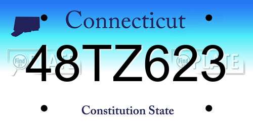 48TZ623 Connecticut License Plate