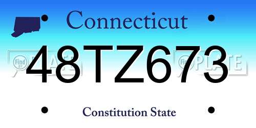 48TZ673 Connecticut License Plate
