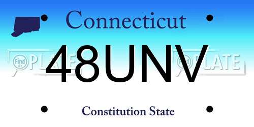 48UNV Connecticut License Plate