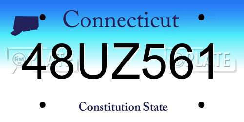 48UZ561 Connecticut License Plate