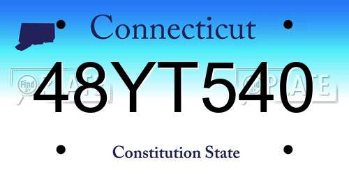 48YT540 Connecticut License Plate
