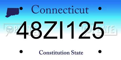 48ZI125 Connecticut License Plate