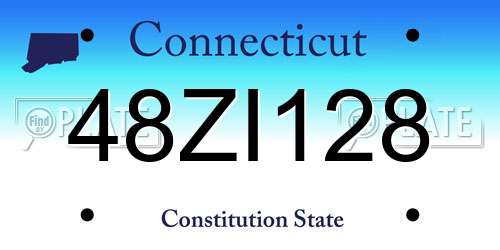 48ZI128 Connecticut License Plate