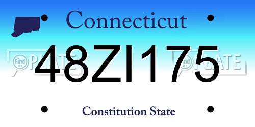 48ZI175 Connecticut License Plate
