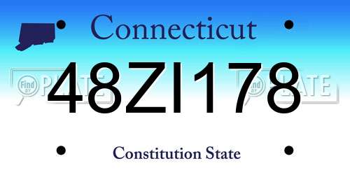 48ZI178 Connecticut License Plate