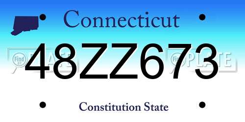 48ZZ673 Connecticut License Plate