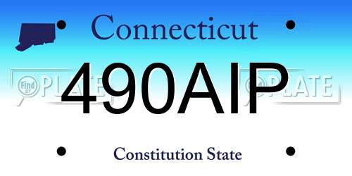 490AIP Connecticut License Plate