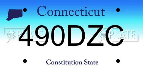 490DZC Connecticut License Plate