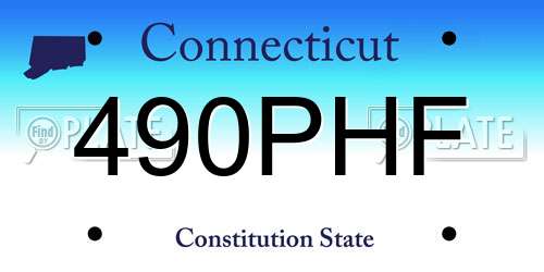 490PHF Connecticut License Plate