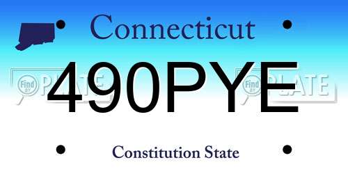 490PYE Connecticut License Plate