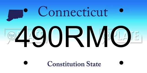 490RMO Connecticut License Plate