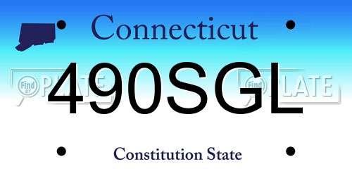 490SGL Connecticut License Plate