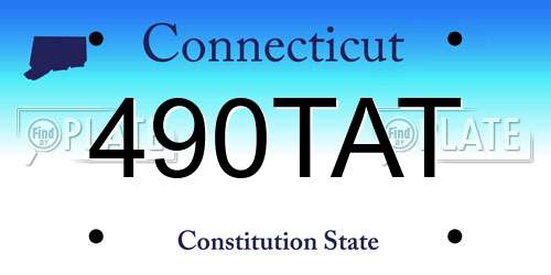 490TAT Connecticut License Plate