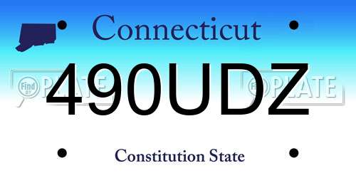 490UDZ Connecticut License Plate