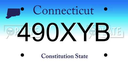 490XYB Connecticut License Plate