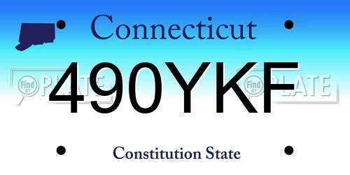 490YKF Connecticut License Plate