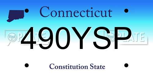 490YSP Connecticut License Plate