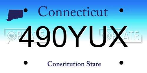 490YUX Connecticut License Plate