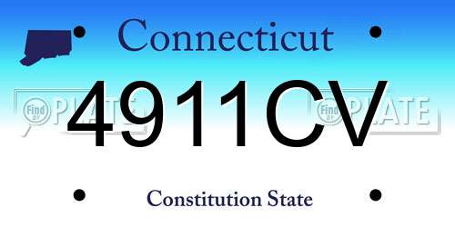 4911CV Connecticut License Plate