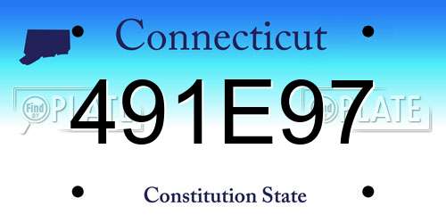 491E97 Connecticut License Plate
