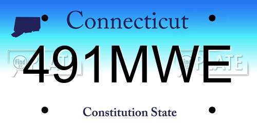 491MWE Connecticut License Plate