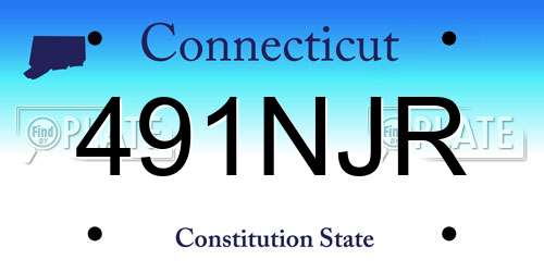 491NJR Connecticut License Plate