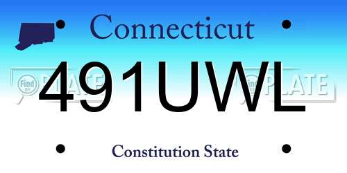 491UWL Connecticut License Plate